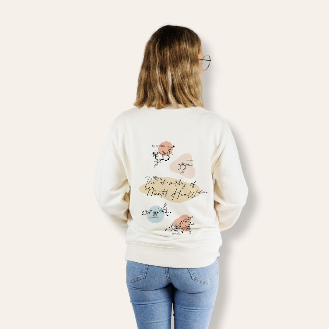 Sweatshirt - "Chemistry of mental health" natural raw
