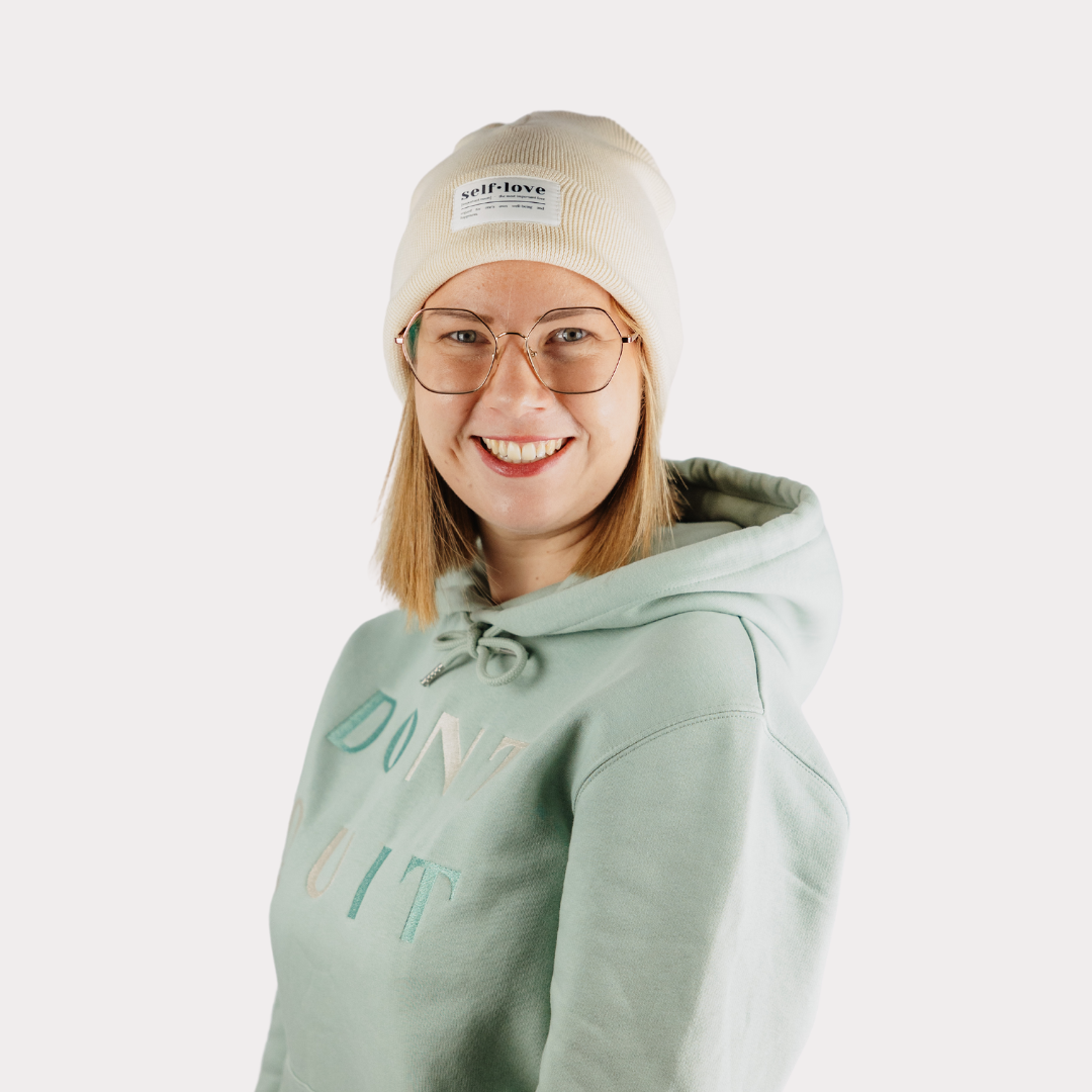 Mütze "self love" in Creme (Beanie)