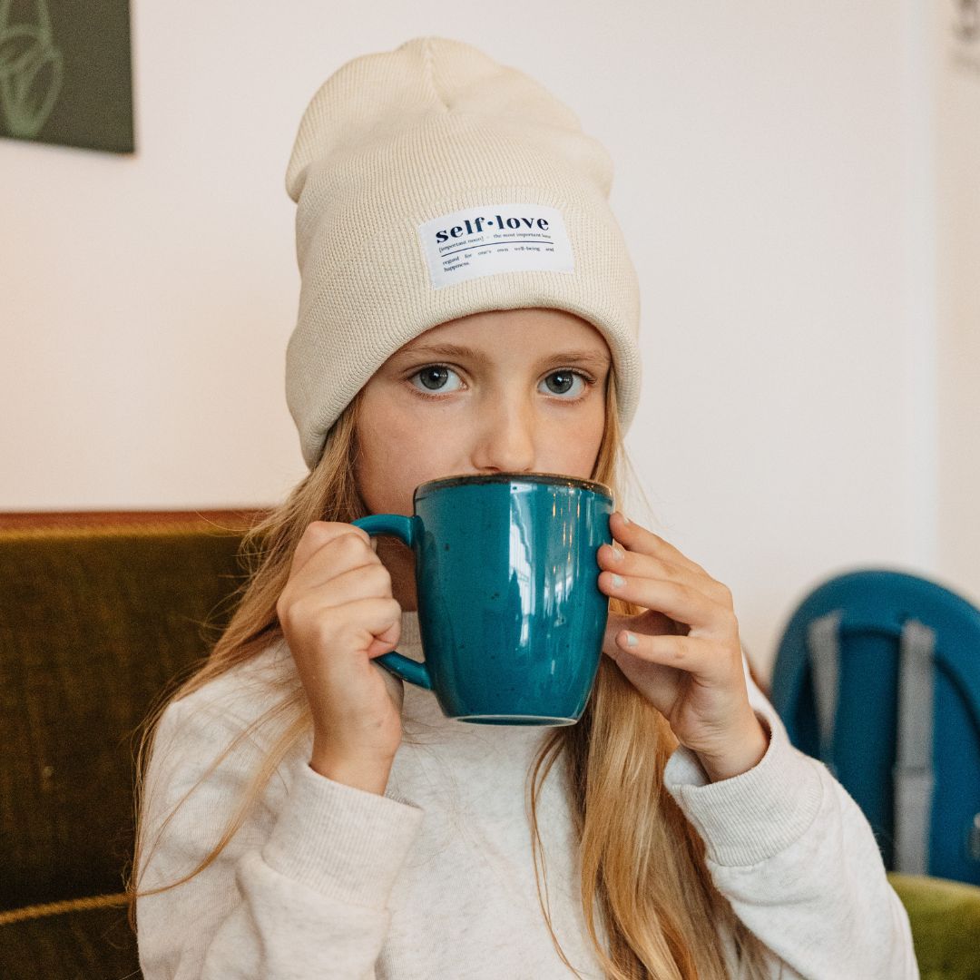 Mütze "self love" in Creme (Beanie)