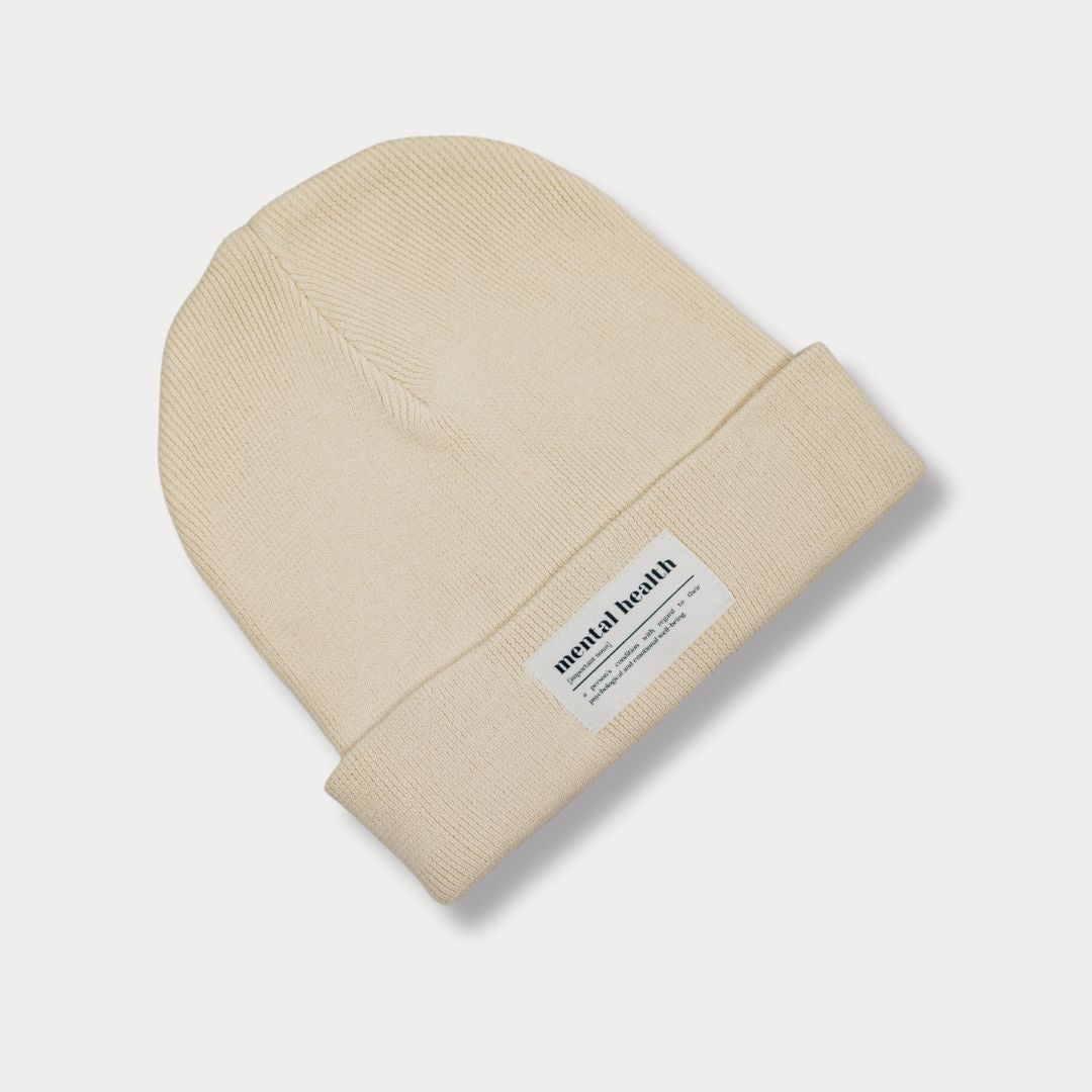 Mütze "Mental Health" in Creme (Beanie)