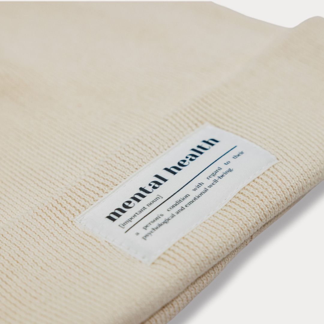 Mütze "Mental Health" in Creme (Beanie)