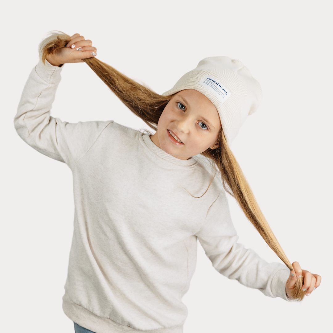Mütze "Mental Health" in Creme (Beanie)