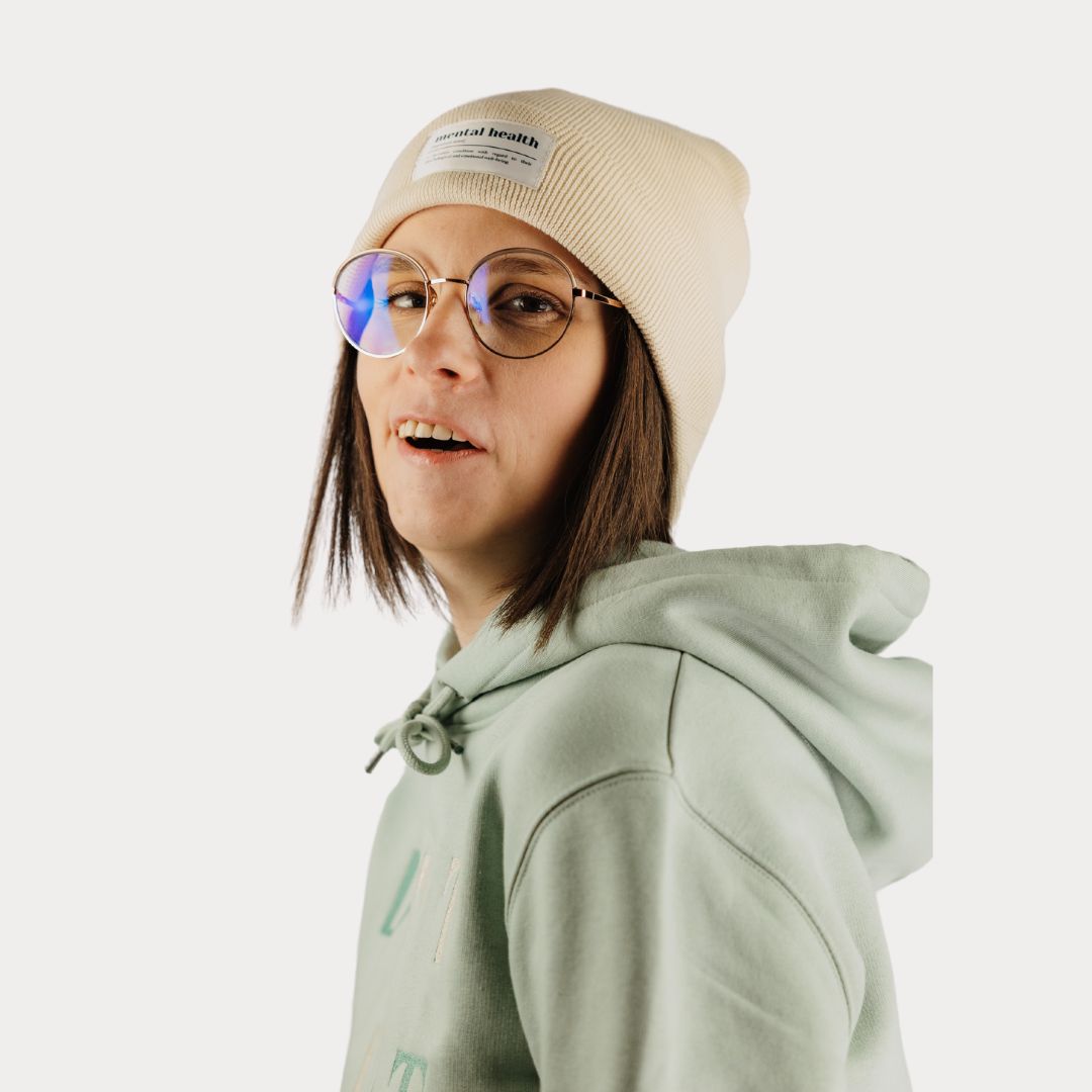 Mütze "Mental Health" in Creme (Beanie)