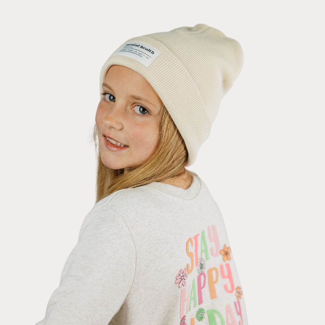 Mütze "Mental Health" in Creme (Beanie)