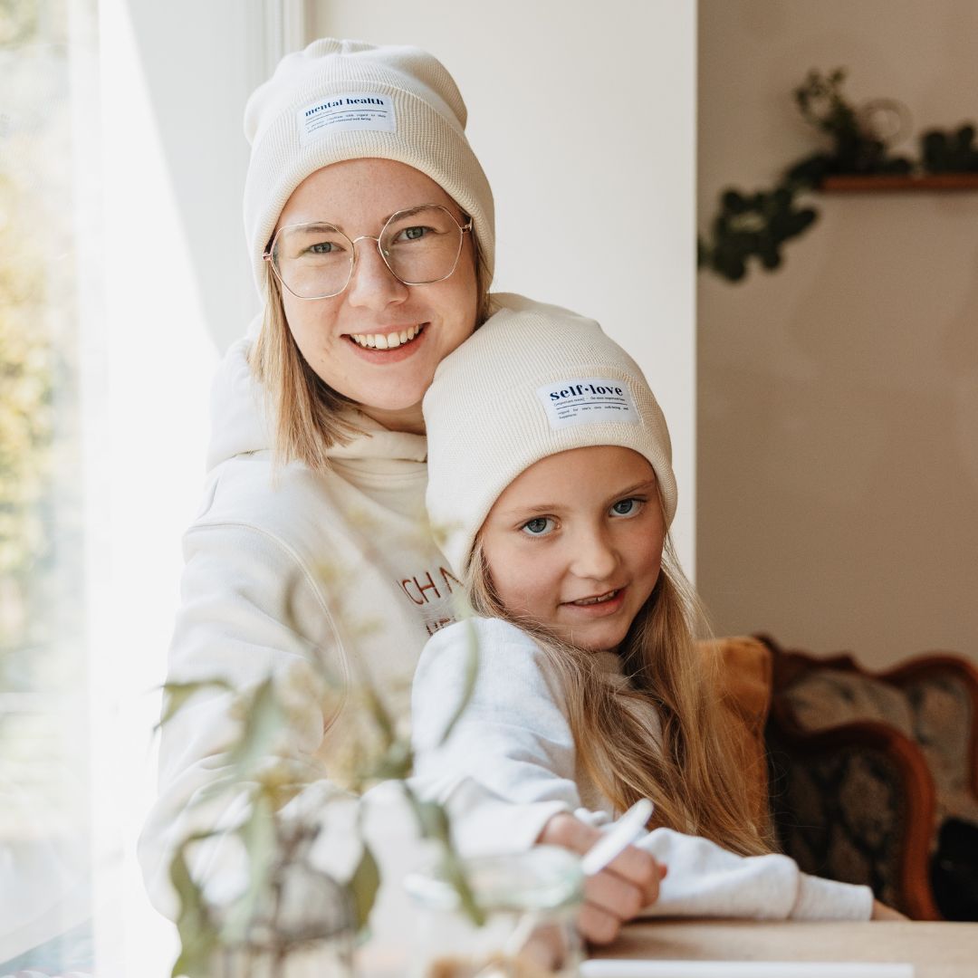 Mütze "Mental Health" in Creme (Beanie)