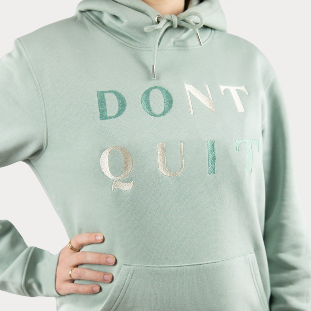 Hoodie "Do it, dont quit“ aloefarben